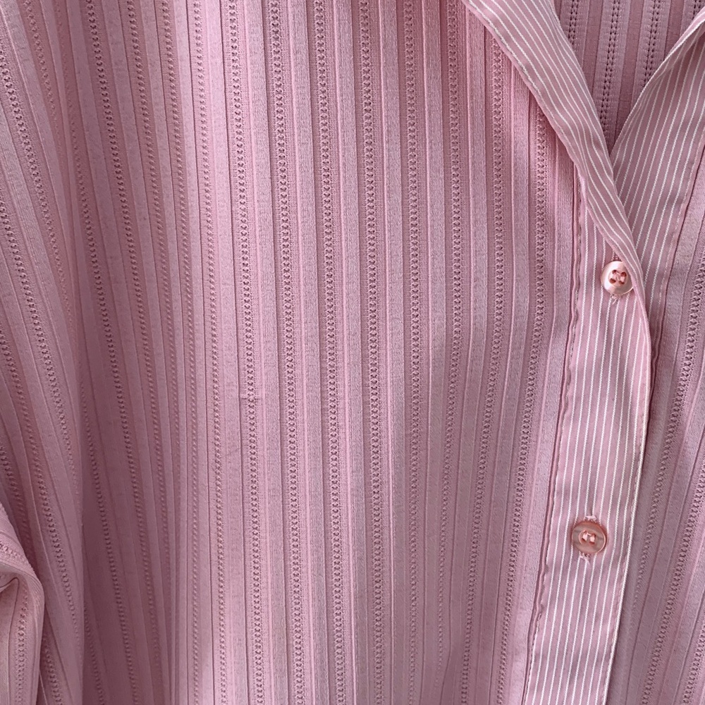 Pink Striped Button-Up Shirt 2X - Picture 9 of 9